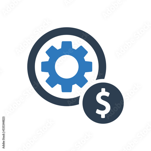 Money Management icon - Dollar with settings icon