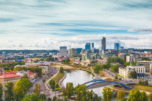 Panorama cityscape of Vilnius  capital of Lithuania