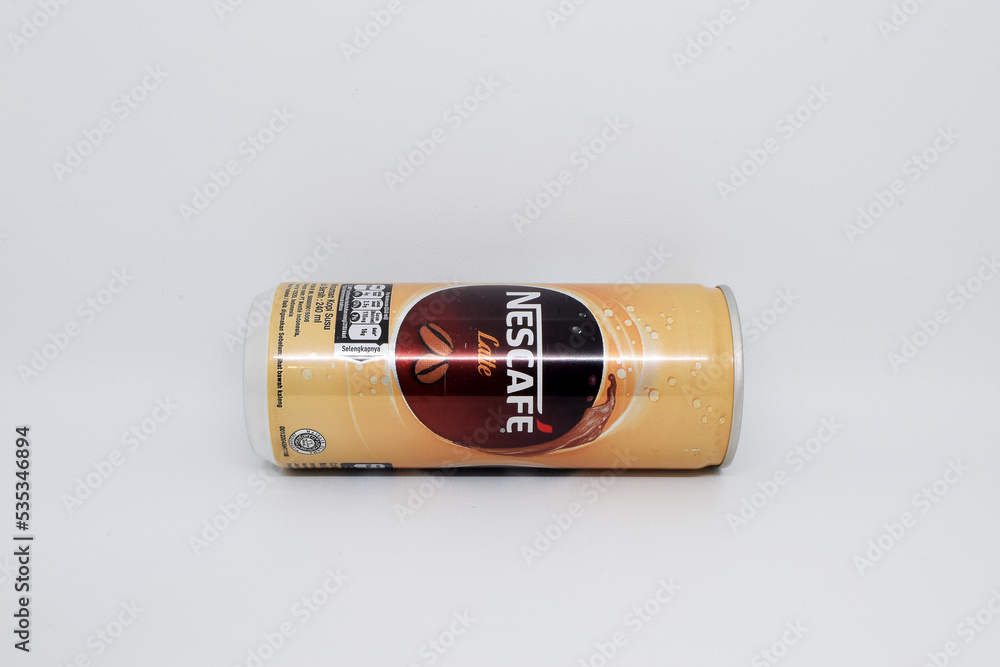 Nescafe coffee can drink photo on a white background on October 4, 2022