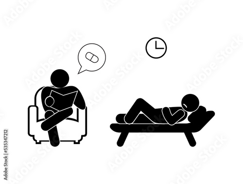 illustration doctor appointment, psychologist icon