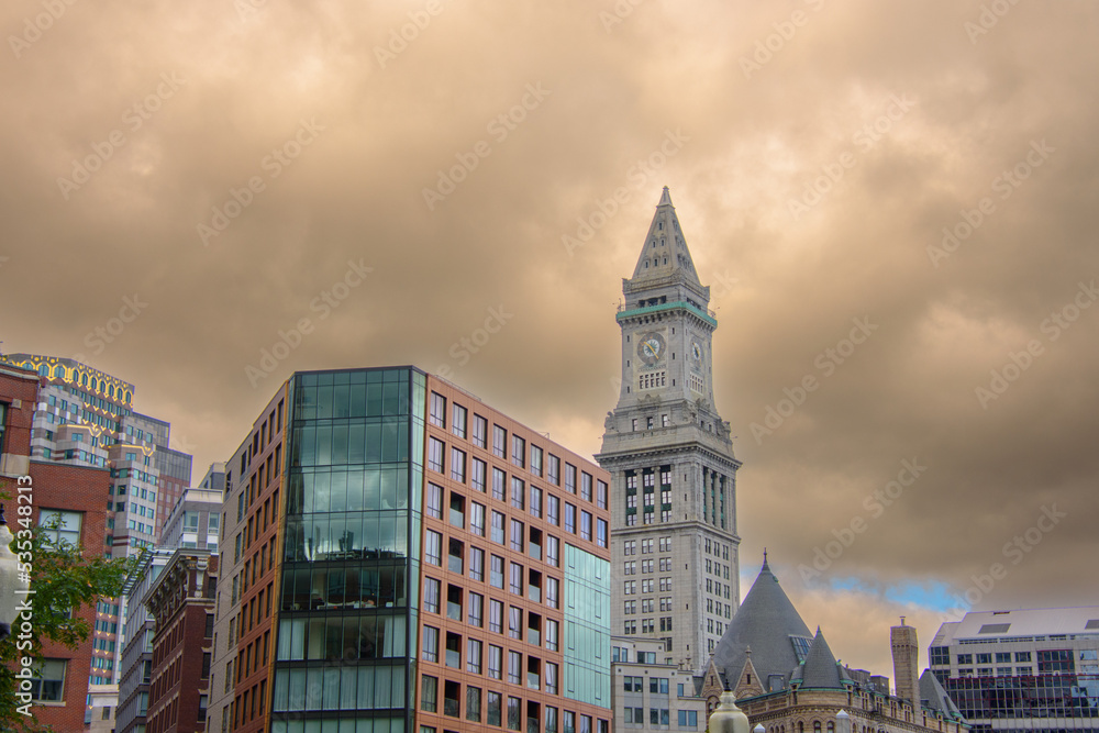 View of a corner of the city of Boston, Massachussetts, USA and its architecture