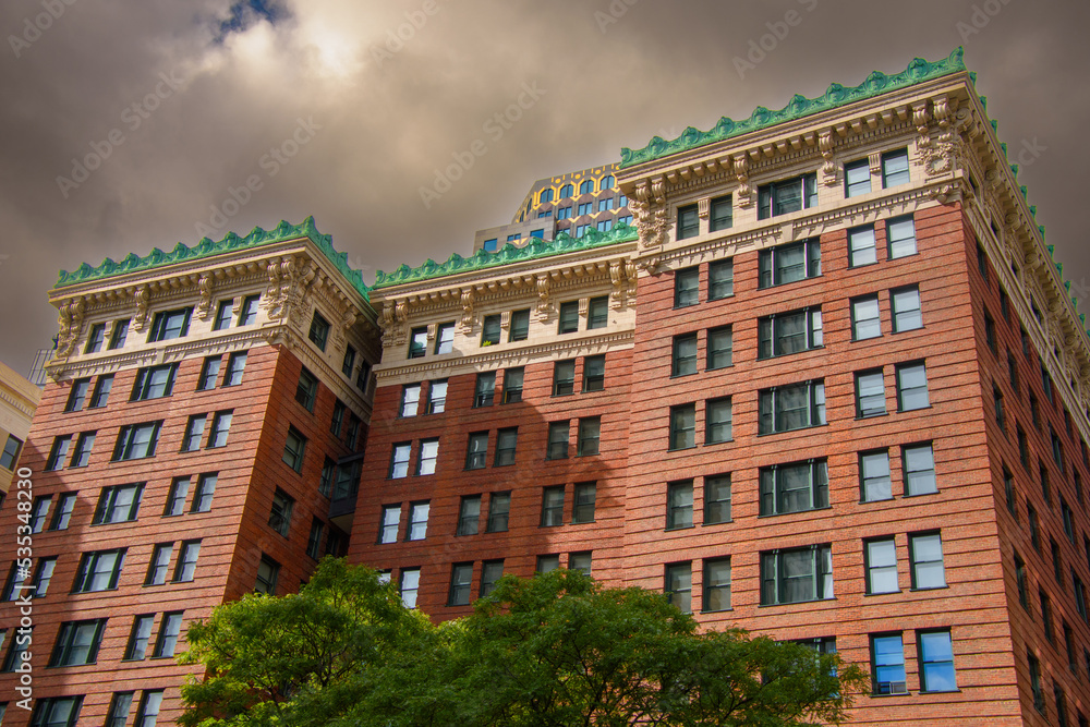 View of a corner of the city of Boston, Massachussetts, USA and its architecture View of a corner of the city of Boston, Massachussetts, USA and its architecture