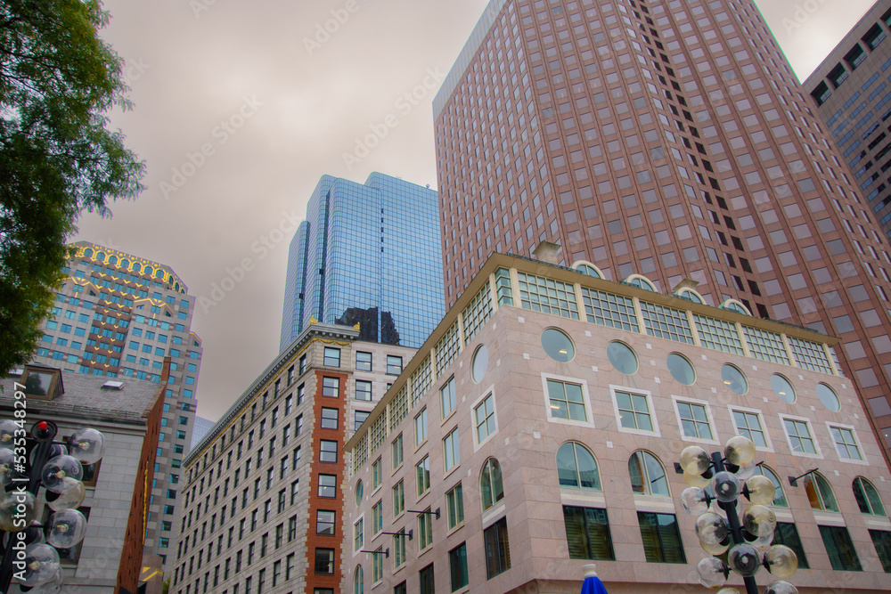 Obraz premium View of a corner of the city of Boston, Massachussetts, USA and its architecture