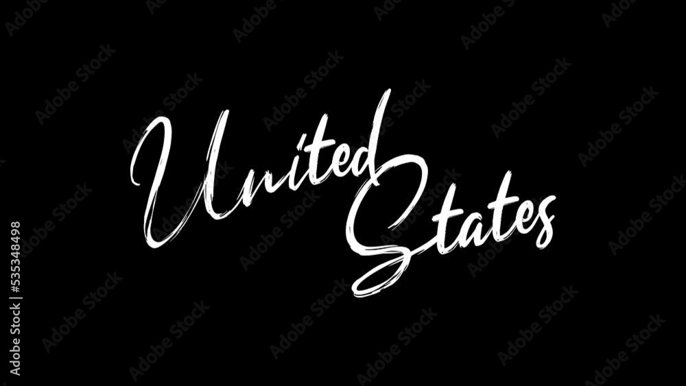 United States text sketch writing video animation 4K United States text sketch writing video animation 4K