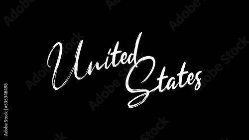 United States text sketch writing video animation 4K