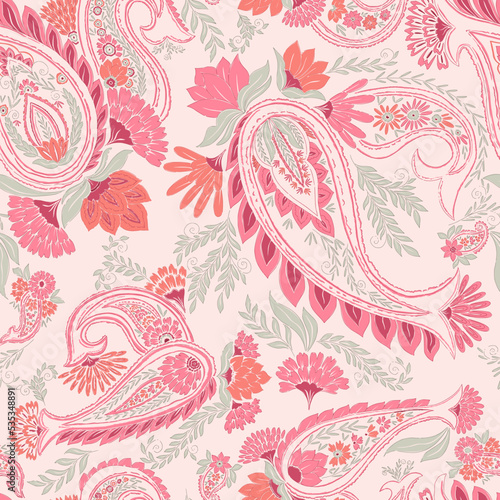 Beautiful Pink Paisley Pattern