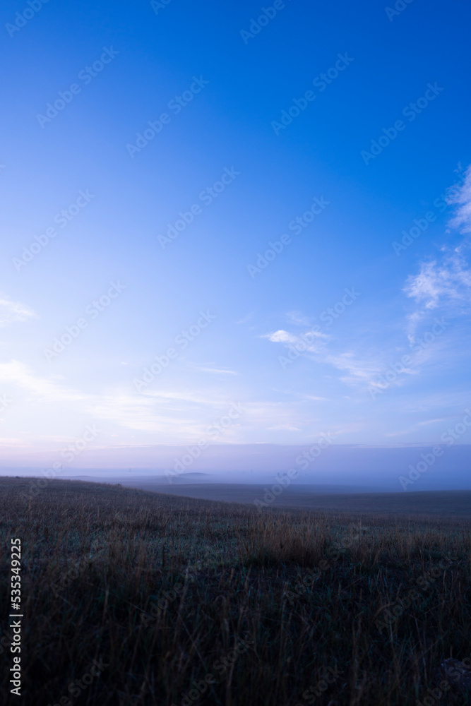 Foggy Morning On Great Planes of Wyoming Pink and Blue Sunrise Early Morning Adventure Valley View From Above Purple Sky Foggy Morning On Great Planes of Wyoming Pink and Blue Sunrise Early Morning Adventure Valley View From Above Purple Sky
