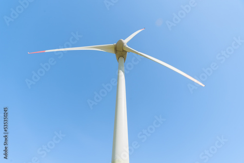 wind turbine blades, view from below