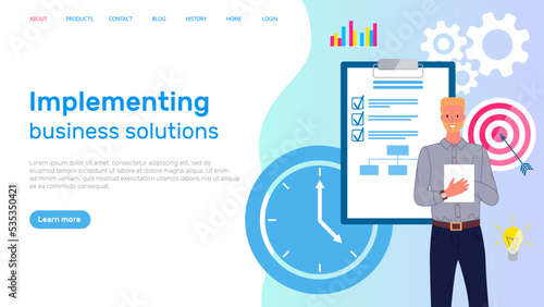 Analytics information and development statistics. Web analysis measure, product testing technology. Man analyses dashboard seo optimization, digital report. Statistical indicators and data on diagram