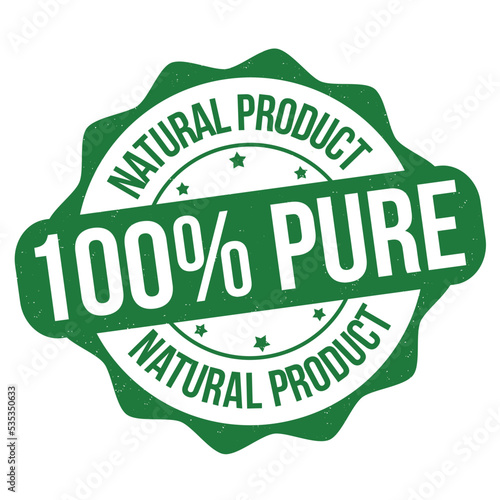 100% pure natural product grunge rubber stamp