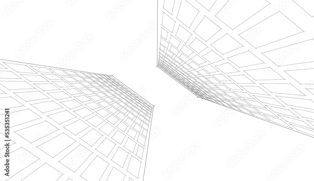 City illustration architectural vector drawing City illustration architectural vector drawing