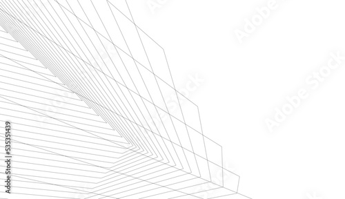 Abstract architectural drawing 3d illustration