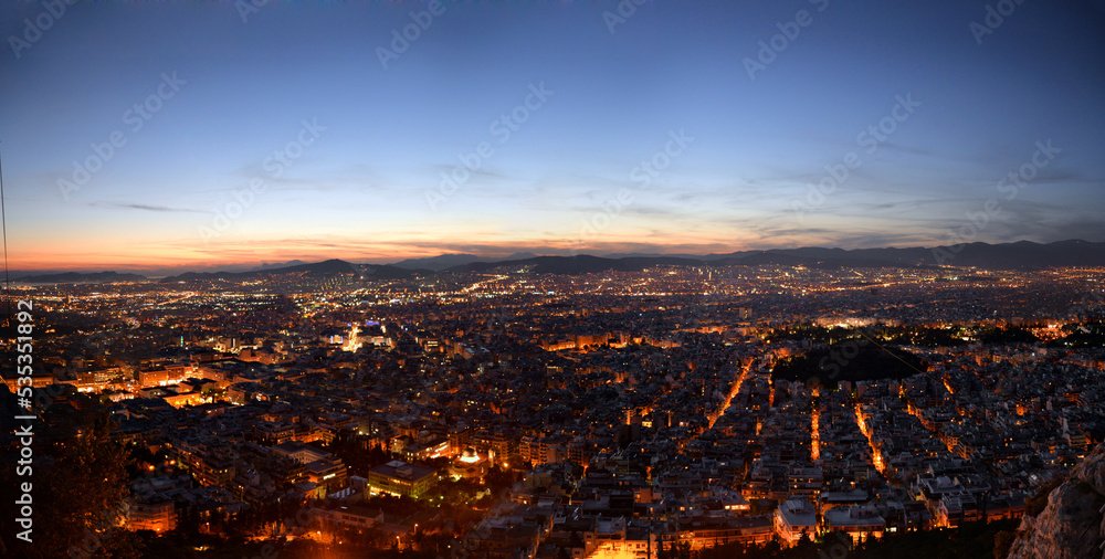 Athens night panorama