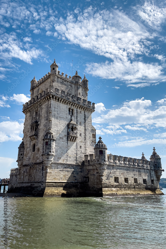 View Belem tower in Lisbon, Portugal