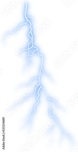 Quadro su tela Illustrated glowing lightning isolated on white background.