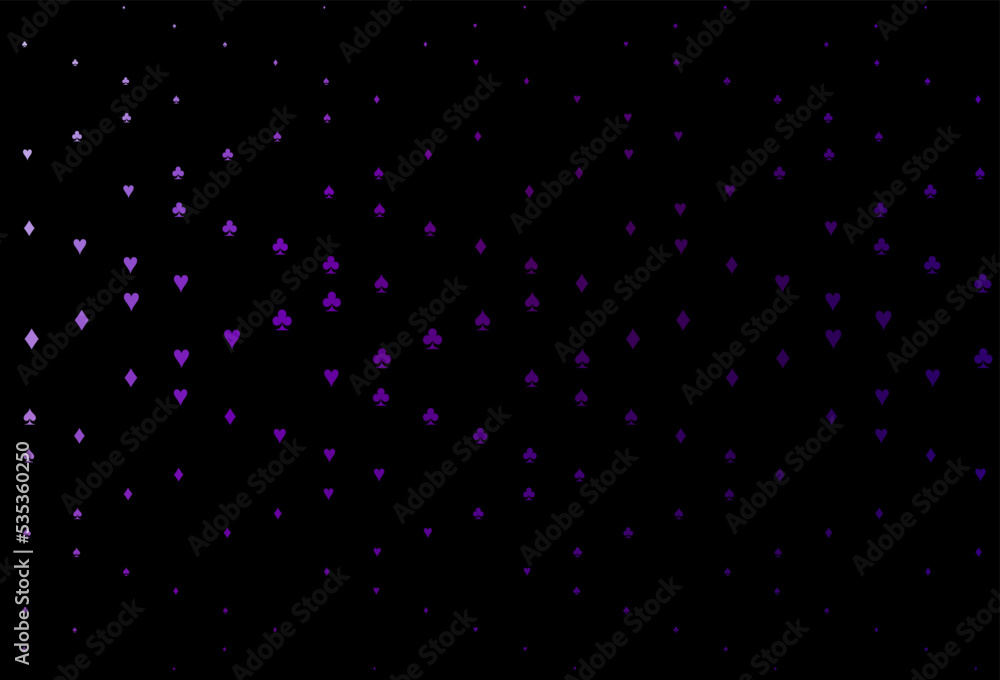 Dark Purple vector pattern with symbol of cards.
