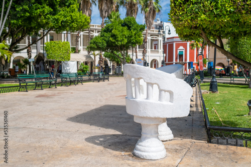 Plaza Grande, the main square of the city of Merida in Mexico photo