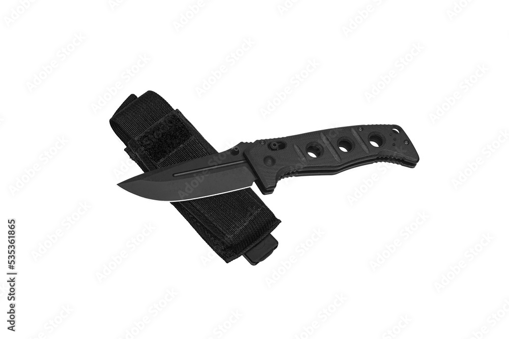 Khaki pocket folding knife. Compact metal sharp tactical knife with a folding blade. Isolate on a white back. Khaki pocket folding knife. Compact metal sharp tactical knife with a folding blade. Isolate on a white back.