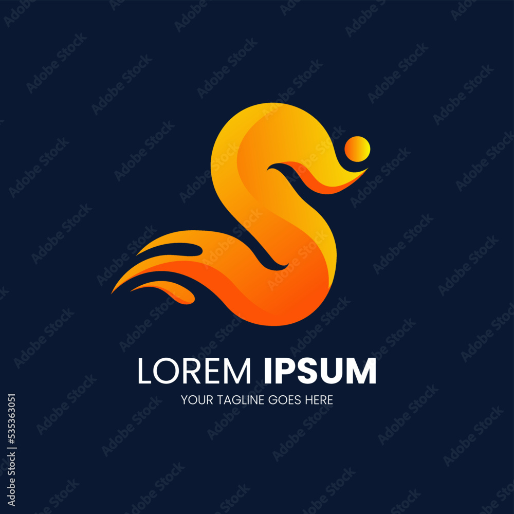 S liquid logo orange template for your company, community business, organization, and more S liquid logo orange template for your company, community business, organization, and more