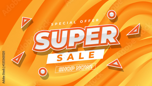 Sale banner template background with yellow abstract background