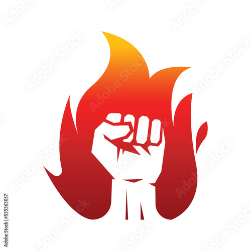 Revolution Protest Fire Fist Symbol