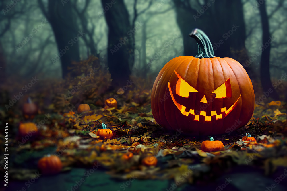 Halloween pumpkin at florest Halloween pumpkin at florest