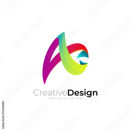 Free Download Abstract Letter A logo, modern design vector colorful - GFXLoad
