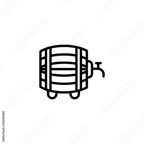 Wooden barrel concept line icon. Simple element illustration. Wooden barrel concept outline symbol design.