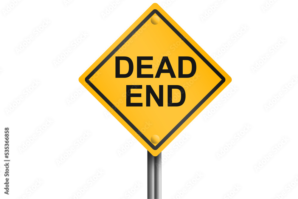 Dead end street sign isolated Dead end street sign isolated