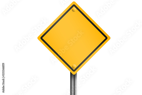 Vintage yellow street sign isolated