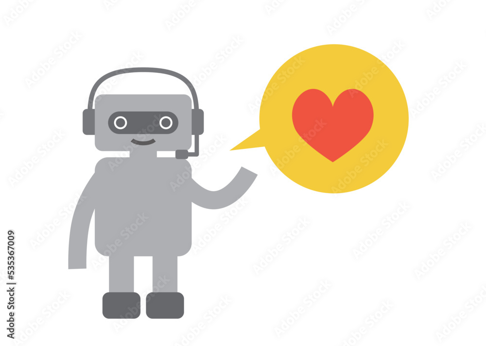 チャットボットとハートマーク チャットボットとハートマーク