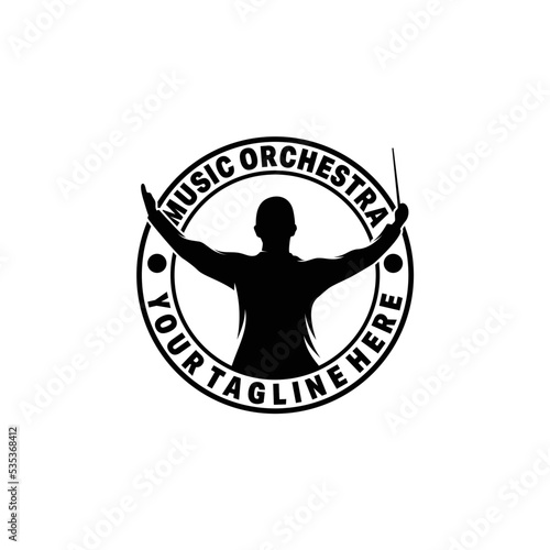 Music conductor logo design template
