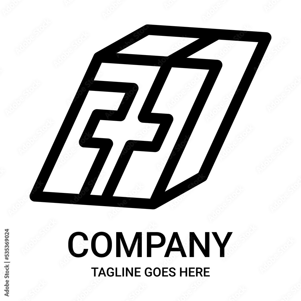 Fototapeta premium Logo design number 7 outline.