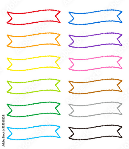 クレヨン素材 装飾 リボン 12色セット