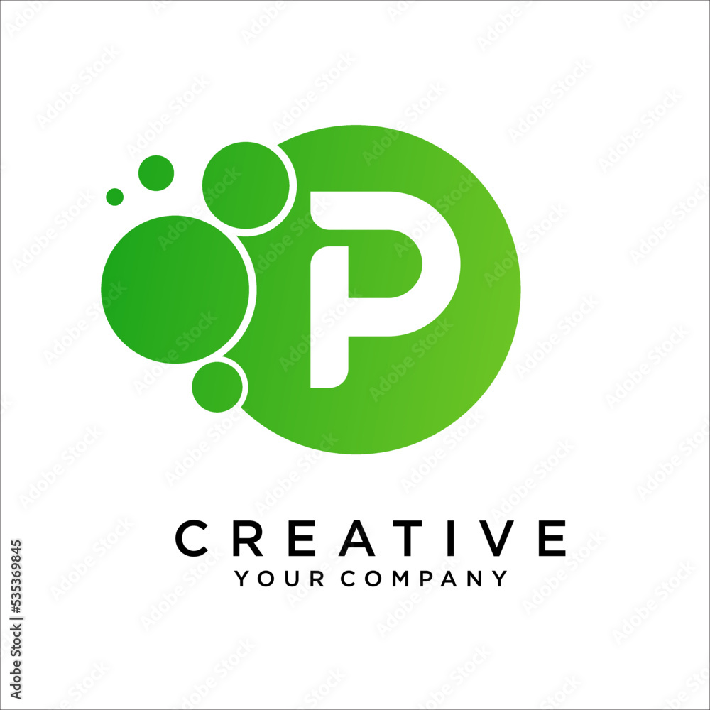 Letter P With Dots Icon Logo Design Vector Template Letter P With Dots Icon Logo Design Vector Template