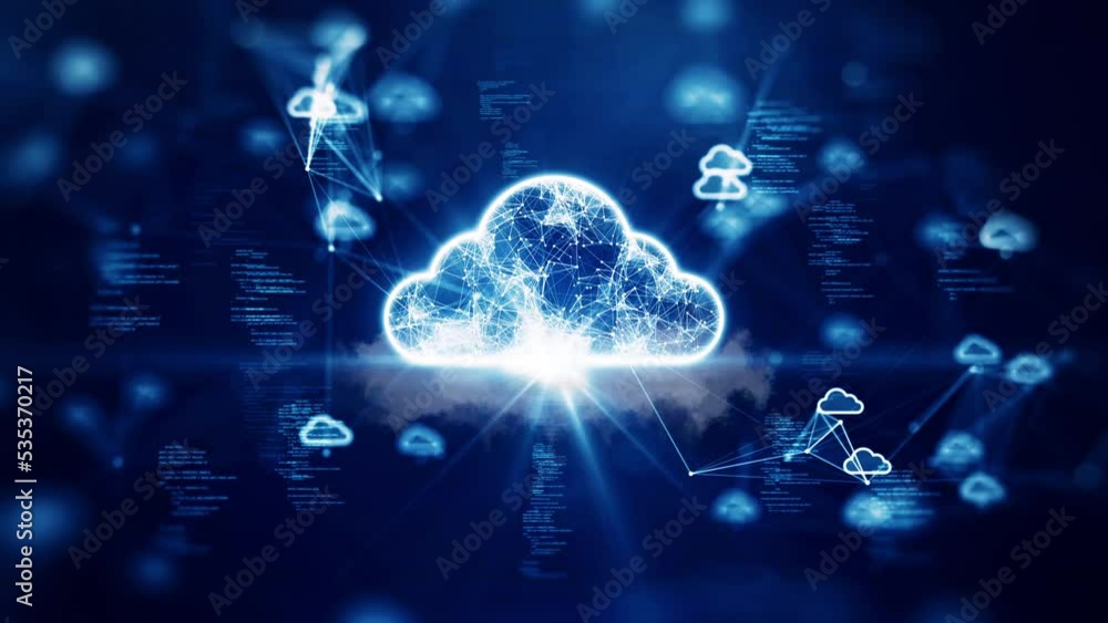 Cloud and edge computing technology concepts with cybersecurity data ...