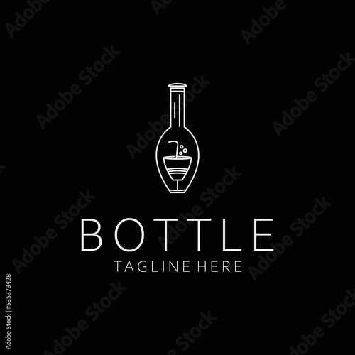 Bottle logo design icon tamplate