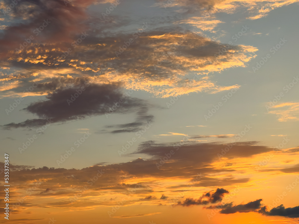 Cloudscape with lovely colors of sunset