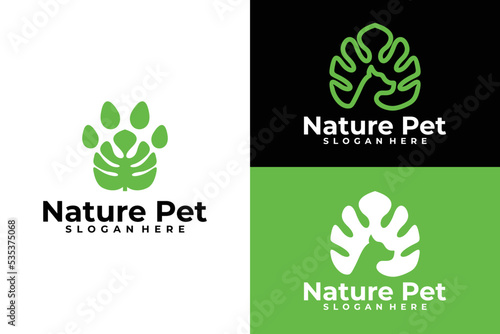 Set of Nature pet logo vector design template