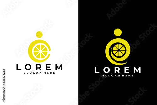 set of orange logo vector design template