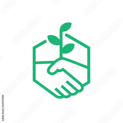 Business handshake icon, contract agreement flat vector icon for app and website photo