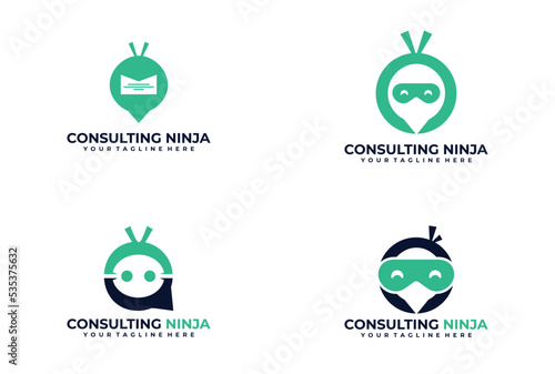 set of consulting ninja logo vector design template