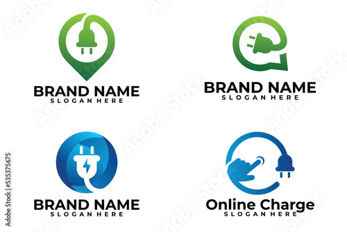 set of charge logo vector design template