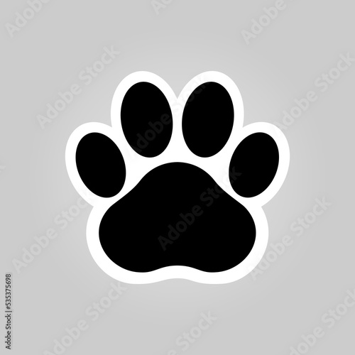 Black Cat Footprint Sticker Vector or Black Cat Paw Sticker Vector Isolated. Cat Footprint Sticker Vector Vector Isolated. Cat paw vector for sticker, logo, postcard, and t-shirt.