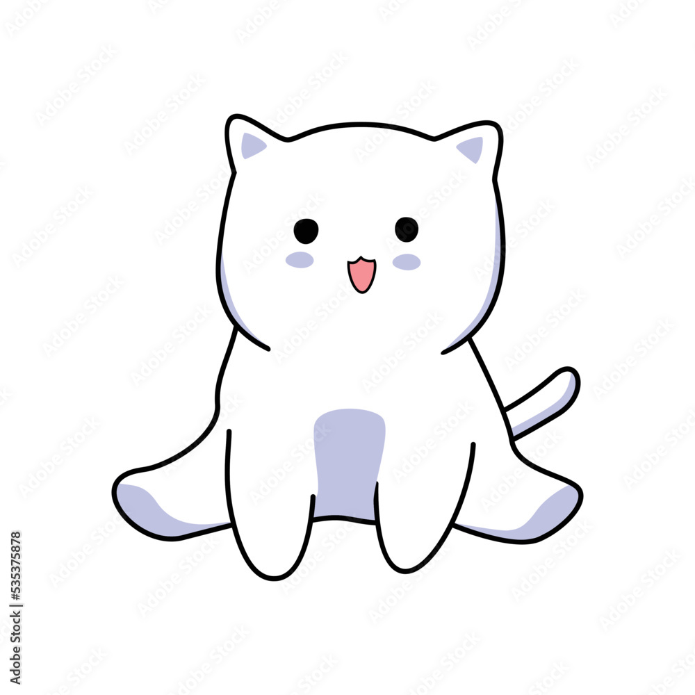 cute cat cartoon design. pet animal vector illustration.