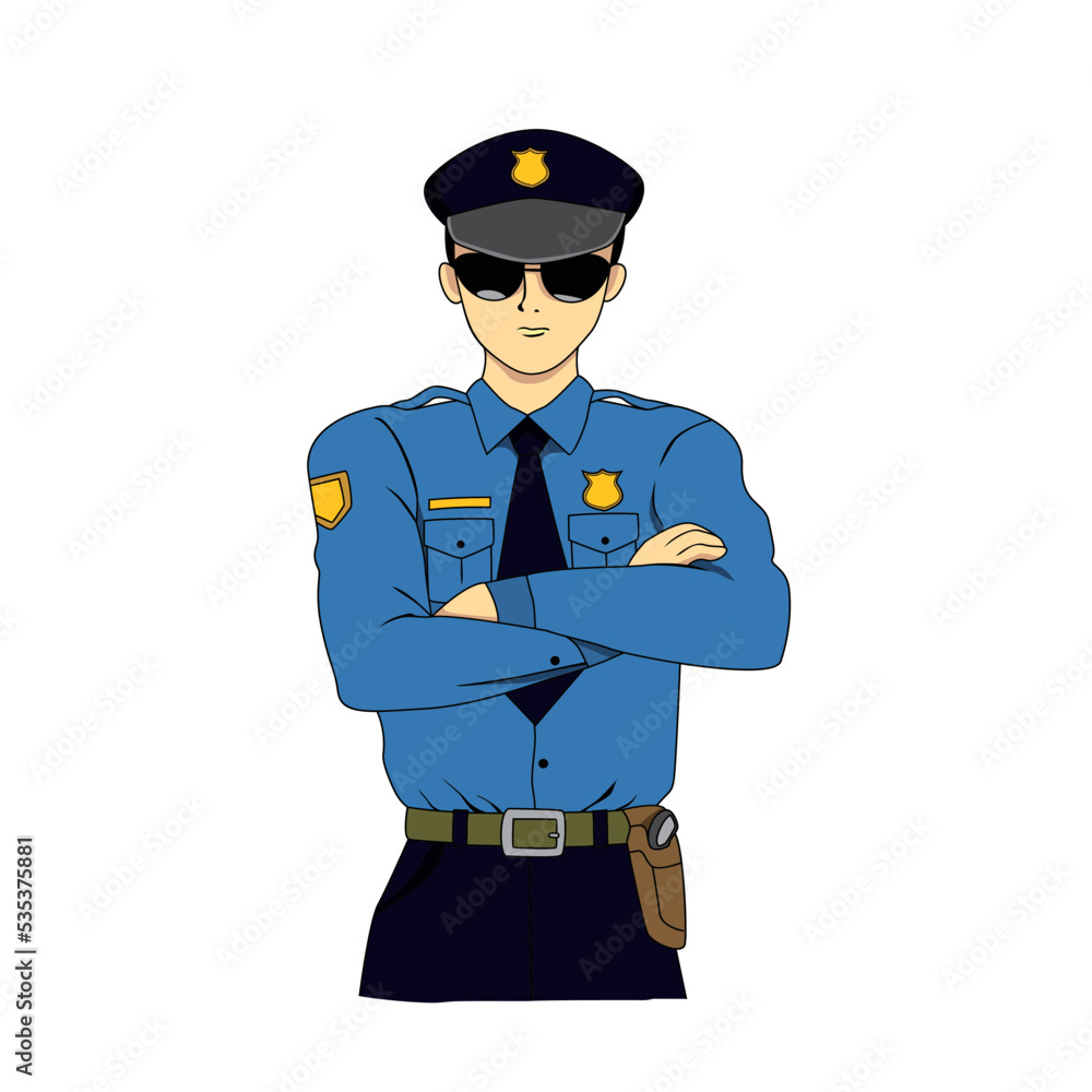 policeman character design. law officer vector illustration. justice sign and symbol.