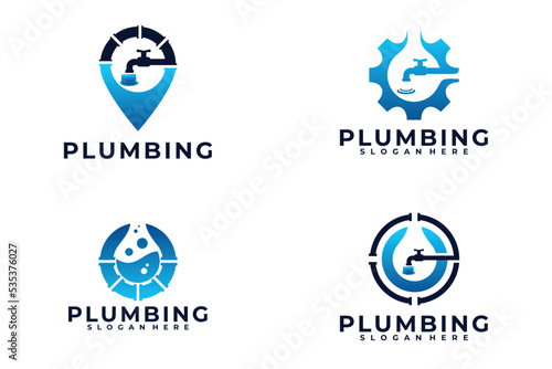 Free Download set of plumbing service logo vector design template - GFXLoad