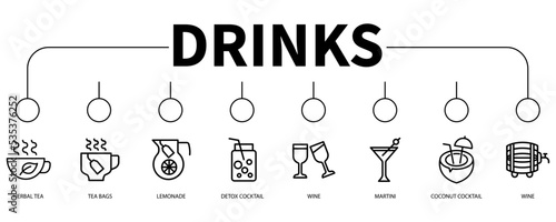 Drinks banner web icon vector illustration concept