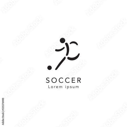 Monoline minimalistic soccer football logo icon vector inspiration, soccer football logo design template modern vector, soccer football Logo Vector Illustration 