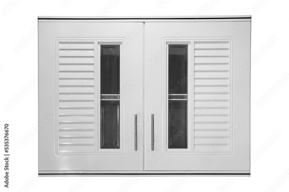 Fototapeta premium White wooden wall Cabinet isolated.